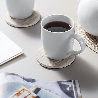 Drink Coasters with Holder, Sets of 6, 4 Inches