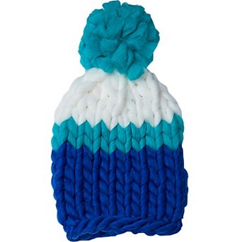 Navy & Blue Chunky Knit Hat