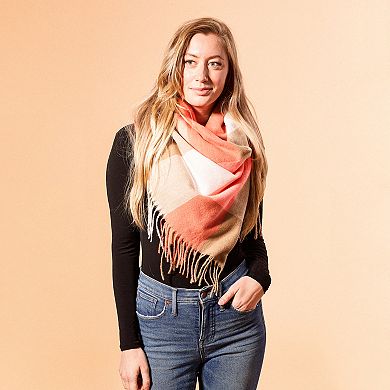 Fringe Plaid Blanket Scarf