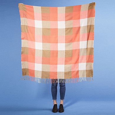 Fringe Plaid Blanket Scarf