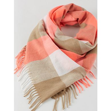 Fringe Plaid Blanket Scarf