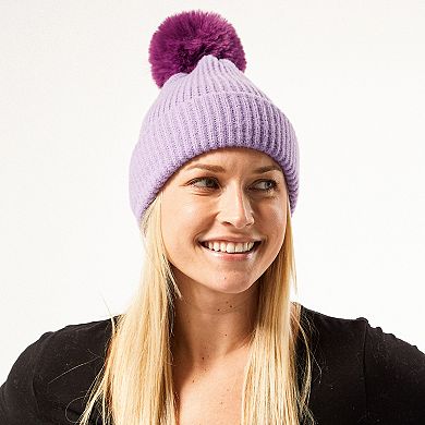 Plush Knit Pom Pom Beanie