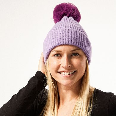 Plush Knit Pom Pom Beanie