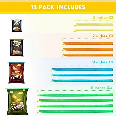 Mckay Reusable Airtight Food Bag Sealer, Odorless Snacks Chips Bag Clips for Kitchen Storage