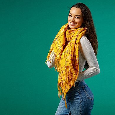 January Plaid Fringe Scarf