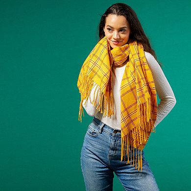 January Plaid Fringe Scarf