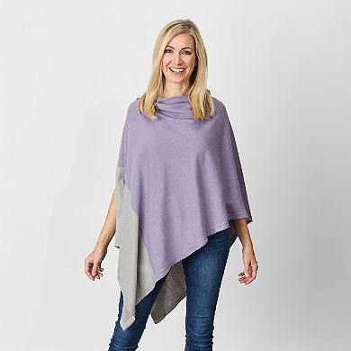 Light Gray Solid Cotton Poncho