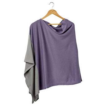 Light Gray Solid Cotton Poncho