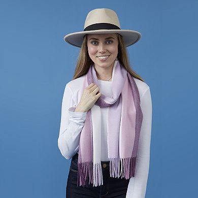 Vibrant Stripe Fringe Scarf - Purple