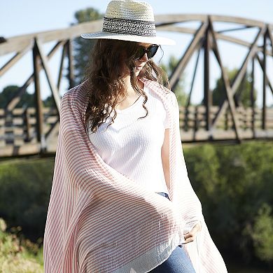 Coral Tiny Stripe Insect Shield Scarf