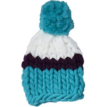 Blue & Purple Chunky Knit Hat