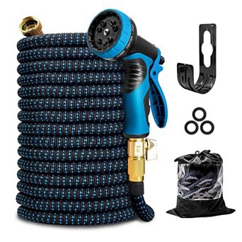 Kotto 50" Expandable Water Garden Hose: 10 Spray Nozzles, Solid Brass Connector
