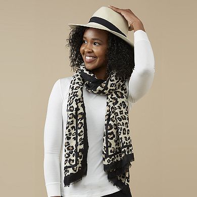 Deb Leopard Scarf - Ecru