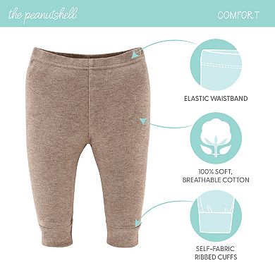 The Peanutshell Baby Boy & Baby Girl Pants, 5-Pack, Earthy Neutrals