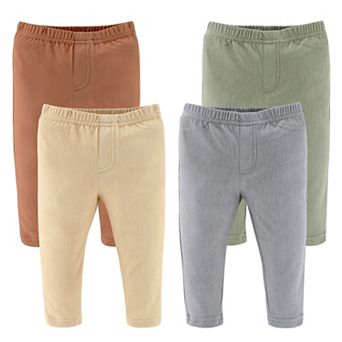 The Peanutshell Baby Boy & Baby Girl Jeggings, 4-Pack, Neutral