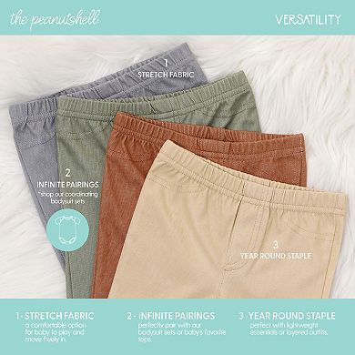 The Peanutshell Baby Boy & Baby Girl Jeggings, 4-Pack, Neutral