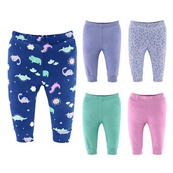 The Peanutshell Baby Girl Pants, 5-Pack, Dino Girl