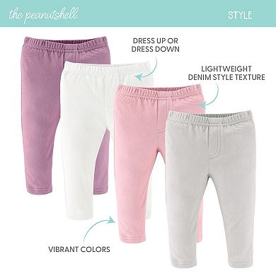 The Peanutshell Baby Girl Jeggings, 4-Pack, Girl