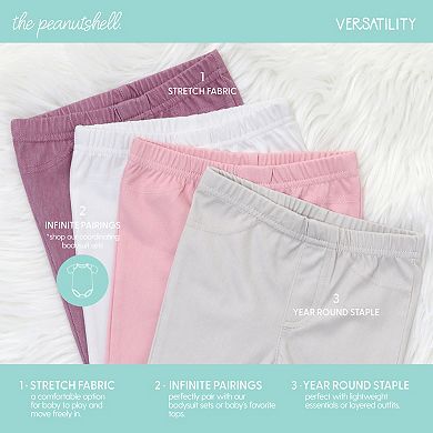 The Peanutshell Baby Girl Jeggings, 4-Pack, Girl