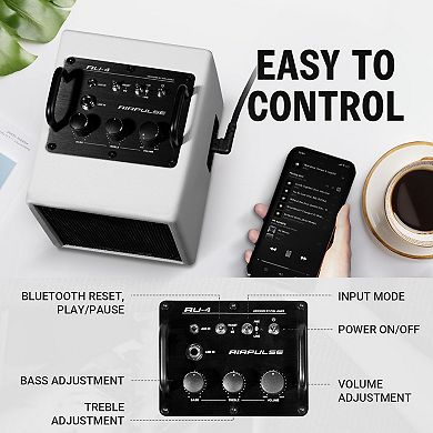 Airpulse Bluetooth Speaker, Compact Speaker with Aux Line Input for Home Office Party