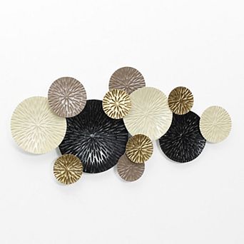 LuxenHome Multi-Color Coastal Abstract 47.25-Inch Wide Metal Wall Decor