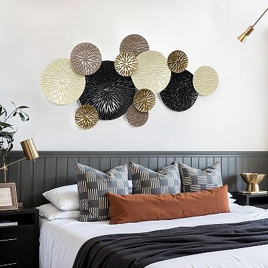LuxenHome Multi-Color Coastal Abstract 47.25-Inch Wide Metal Wall Decor
