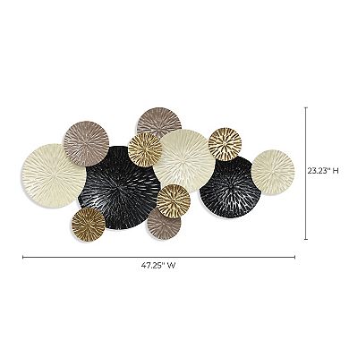 LuxenHome Multi-Color Coastal Abstract 47.25-Inch Wide Metal Wall Decor