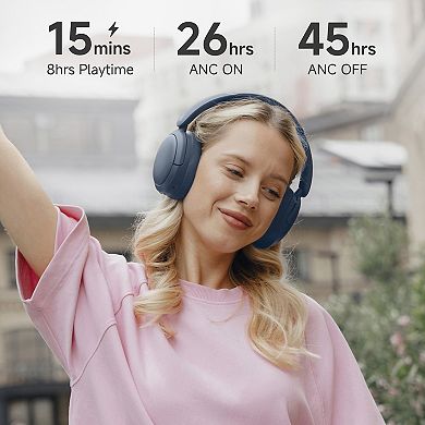 Edifier Hybrid Active Noise Cancelling Headphones, Bluetooth Headset with 45H Playtime Hi-Res Audio