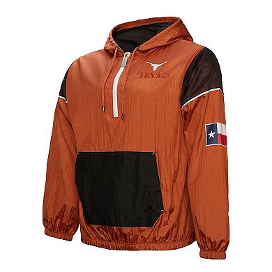 Men's Mitchell & Ness Texas Orange Texas Longhorns Team 3.0 Anorak Half-Zip Hoodie