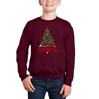 Have Yourself A Merry Little Christmas - Boy's Word Art Crewneck Sweatshirt