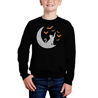 Lunar Bats - Boy's Word Art Crewneck Sweatshirt