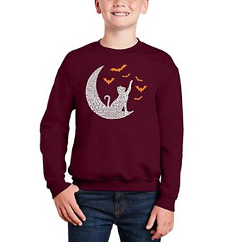 Lunar Bats - Boy's Word Art Crewneck Sweatshirt