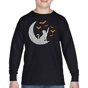 Lunar Bats - Boy's Word Art Long Sleeve T-shirt