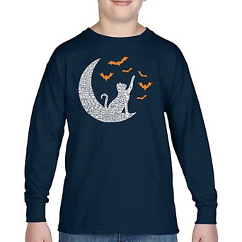 Lunar Bats - Boy's Word Art Long Sleeve T-shirt