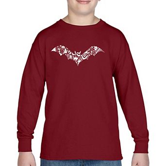 Bat Pics - Boy's Word Art Long Sleeve T-shirt