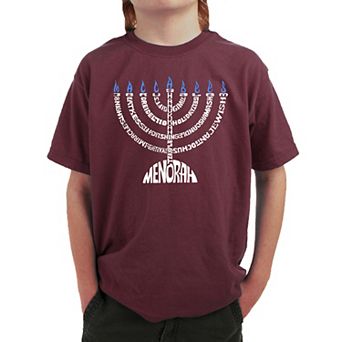 Menorah - Boy's Word Art T-shirt