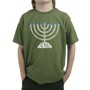 Menorah - Boy's Word Art T-shirt