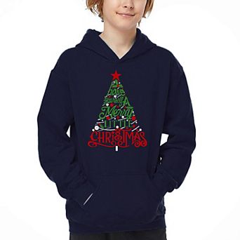 Have Yourself A Merry Little Christmas - Boy's Word Art Hooded Sweatshirt