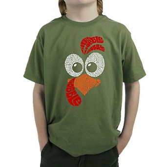 Turkey Face - Boy's Word Art T-shirt