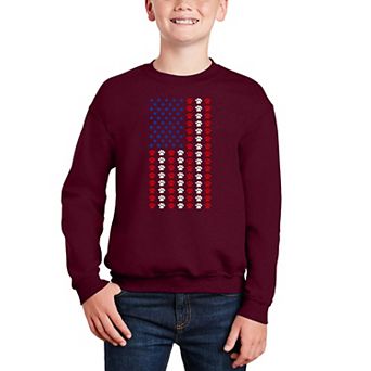Paws Flag - Boy's Word Art Crewneck Sweatshirt