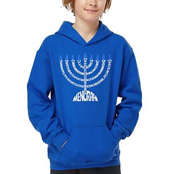 Menorah - Boy's Word Art Hooded Sweatshirt