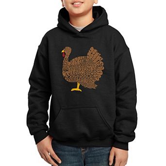 Turkey Face - Boy's Word Art Hooded Sweatshirt