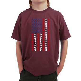 Paws Flag - Boy's Word Art T-shirt