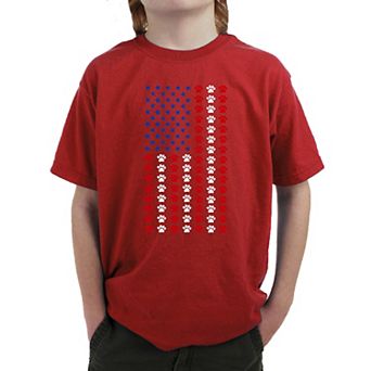 Paws Flag - Boy's Word Art T-shirt