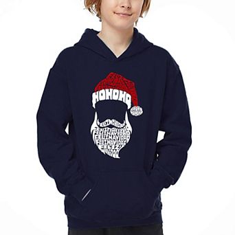 Feliz Navidad Santa Claus - Boy's Word Art Hooded Sweatshirt