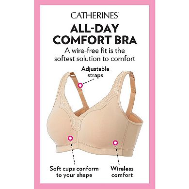 Catherines Women's Plus Size Cotton Comfort Wireless Bra