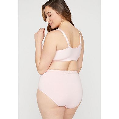 Catherines Women's Plus Size Wireless Front-Close Cotton Comfort Bra