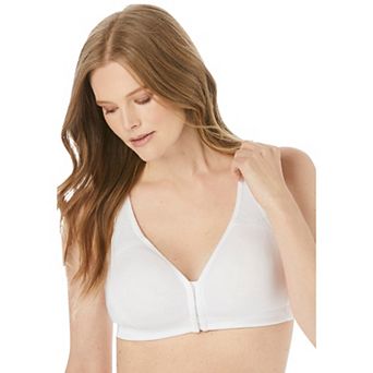 Catherines Women's Plus Size Wireless Front-Close Cotton Comfort Bra