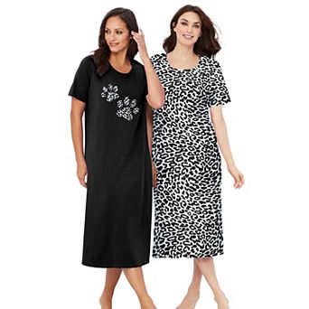 Dreams & Co. Plus Size 2-Pack Long Sleepshirts