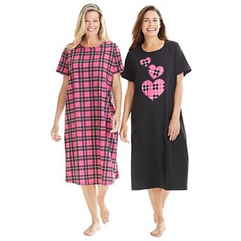 Dreams & Co. Plus Size 2-Pack Long Sleepshirts